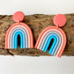 Handmade Rainbow Geometric Multicolor Clay Earrings