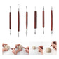 17pcs Pottery Clay Sculpting Tools Set Double Sided Wooden Handle Carving Point Drill Pen with Scraper Apron Sponge B03E
