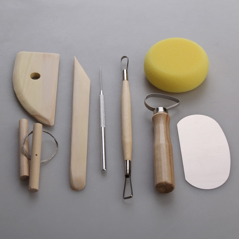 8 Piece Wood Set: Clay Molding Tools