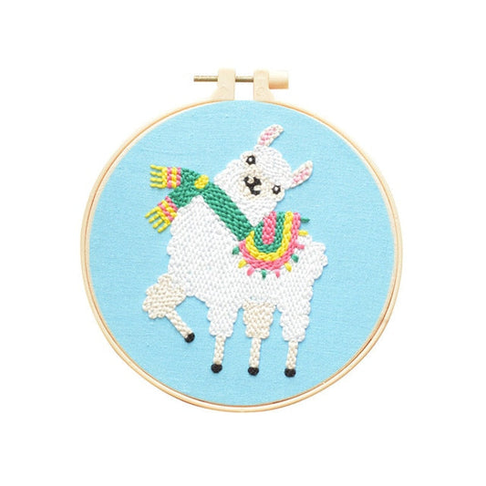Alpaca - Cute Animals Punch Needle Kit #12 (with HOOP)