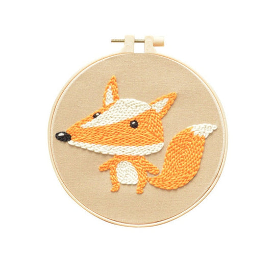 Baby Fox - Cute Animals Punch Needle Kit #18 (with HOOP)