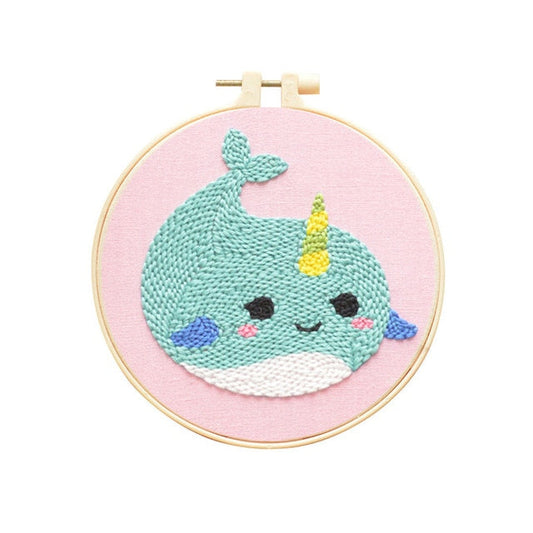 Whale - Cute Animals Punch Needle Kit #5 (with HOOP)
