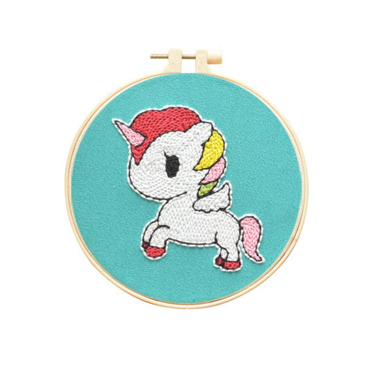 Unicorn - Cute Animals Punch Needle Kit #13 (with HOOP)