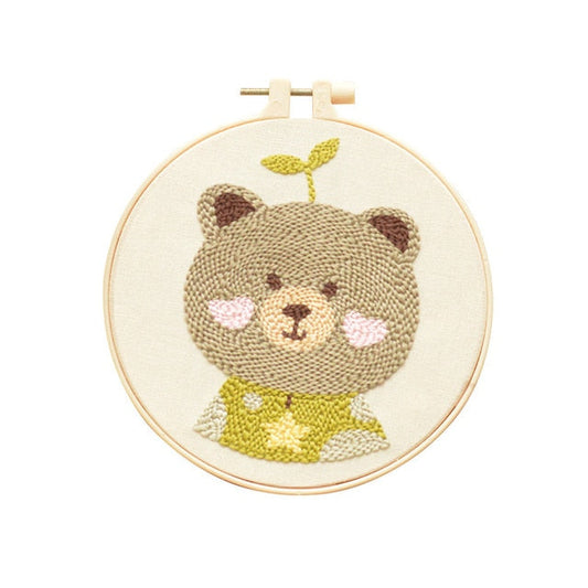 Cute Animals Punch Needle Kit #4 (with HOOP)