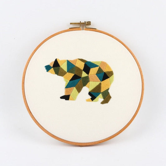 Geometric Animal Embroidery Design #2 (Without Hoop)
