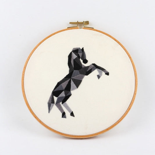 Geometric Animal Embroidery Design #4 (Without Hoop)