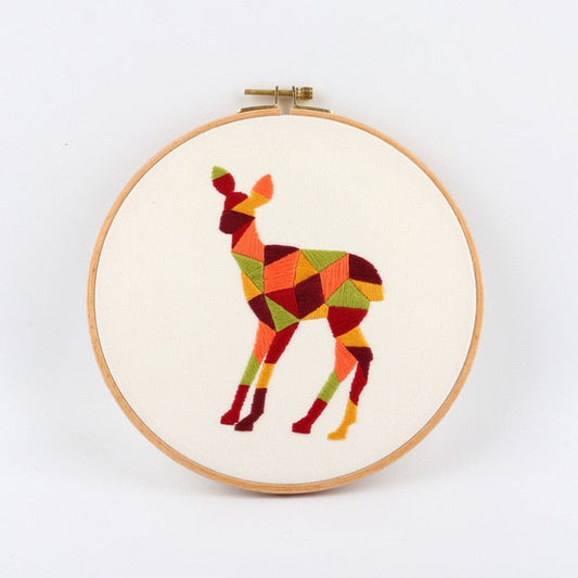 Geometric Animal Embroidery Design #3 (Without Hoop)