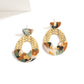 Jade Foil Polymer Clay Drop Earrings Set: Abstract