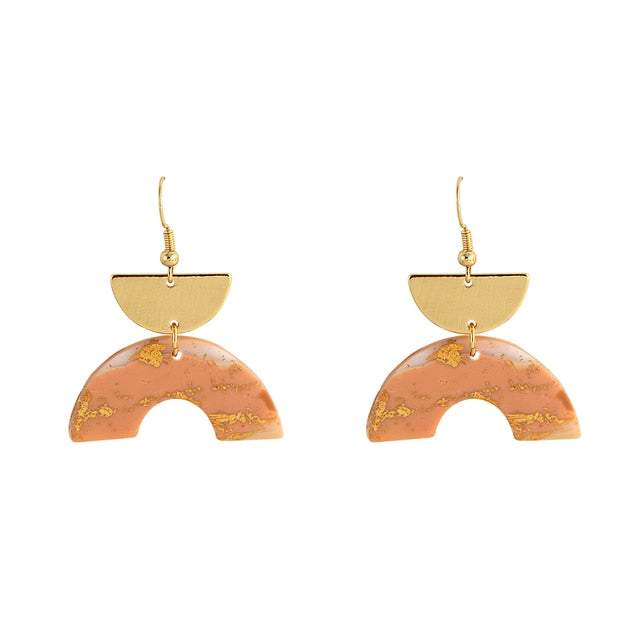 Earth Foil Polymer Clay Drop Earrings Sets: Abstract
