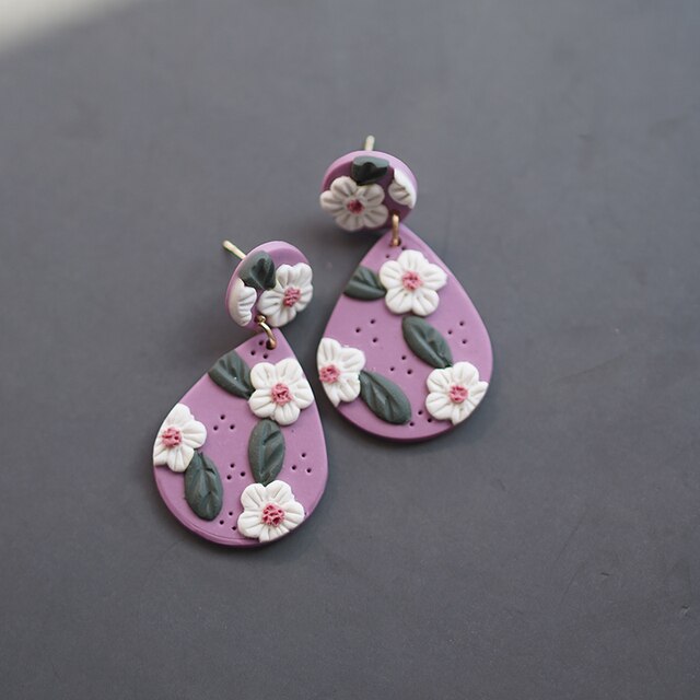 Floral Polymer Clay Earrings Jewelry/Stud Sets: Geometric