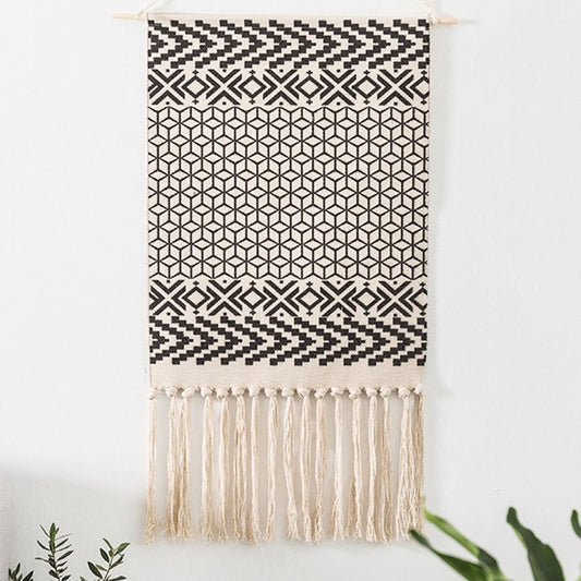 Macrame Hanging Tapestry Home Decor : Boho Geometric