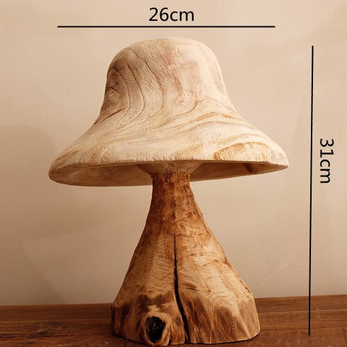 Handmade Wood Mushroom Decor