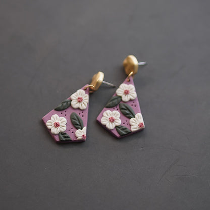 Floral Polymer Clay Earrings Jewelry/Stud Sets: Geometric