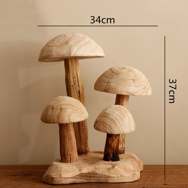 Handmade Wooden Mushroom Decor  #2