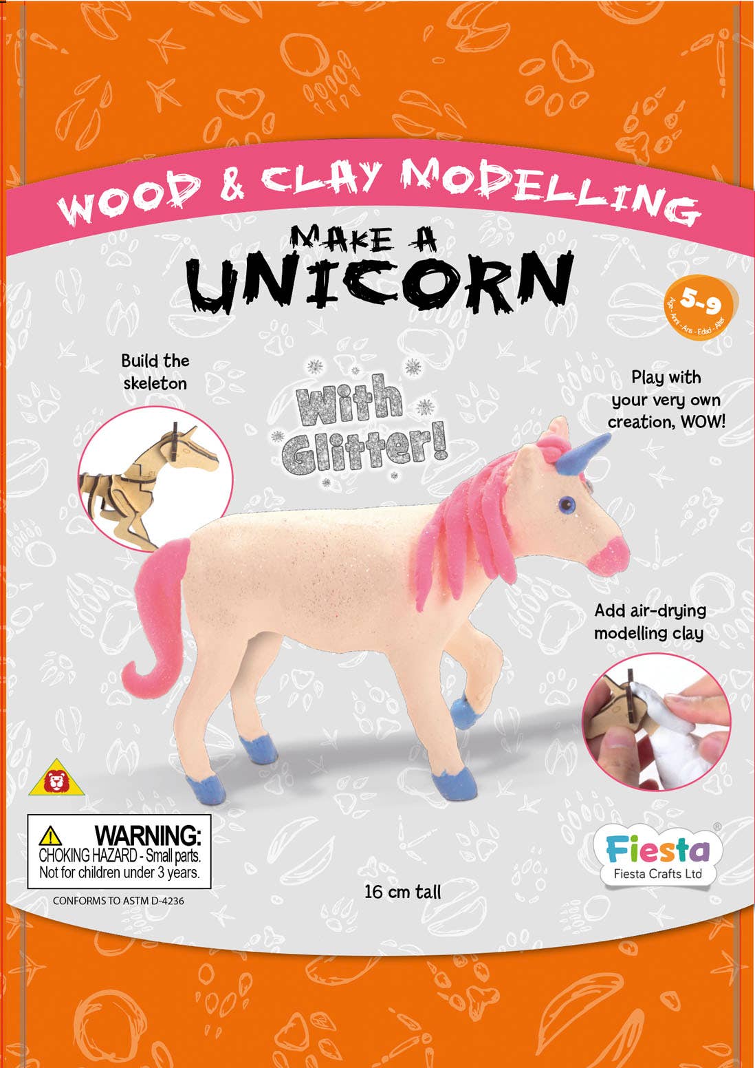 Fiesta Crafts - Wood & Clay Craft Kit Make A Unicorn T-3005