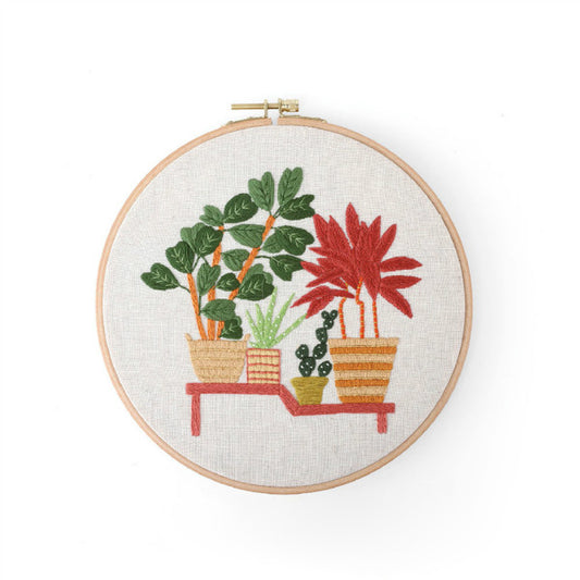 Embroidery Kit - Plant Design #6 (No hoop)